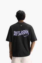 Printed Heavyweight Oversized Black T-Shirt Main Character