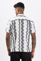 White Crochet Resort Fit Cotton Shirt Uri
