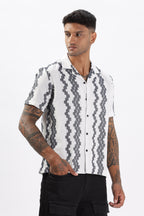 White Crochet Resort Fit Cotton Shirt Uri