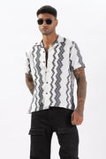 White Crochet Resort Fit Cotton Shirt Uri