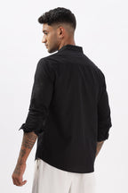 Uri Black Dobby Textured Casual Shirt Uri
