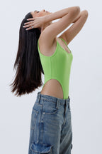 Ribbed High Cut Bodysuit