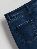 Premium Midnight Blue Whisker Bootcut Jeans Stylish Wodrobe