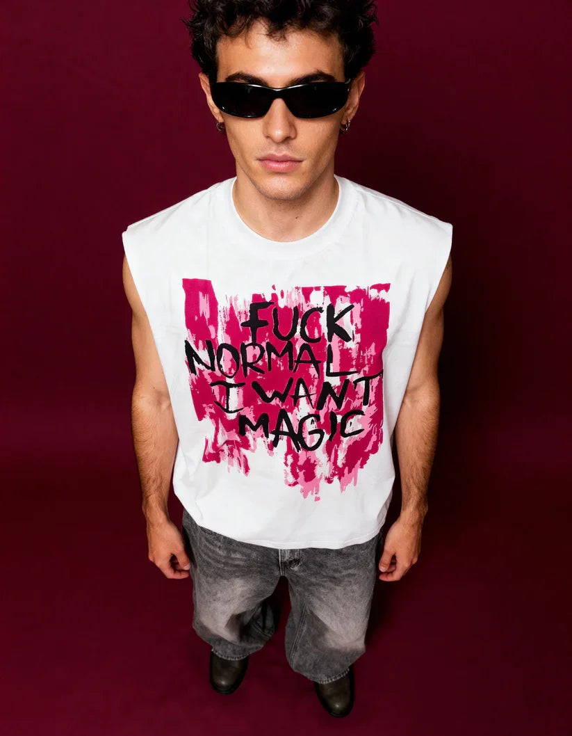 Oversized Magic Print Cotton Tank