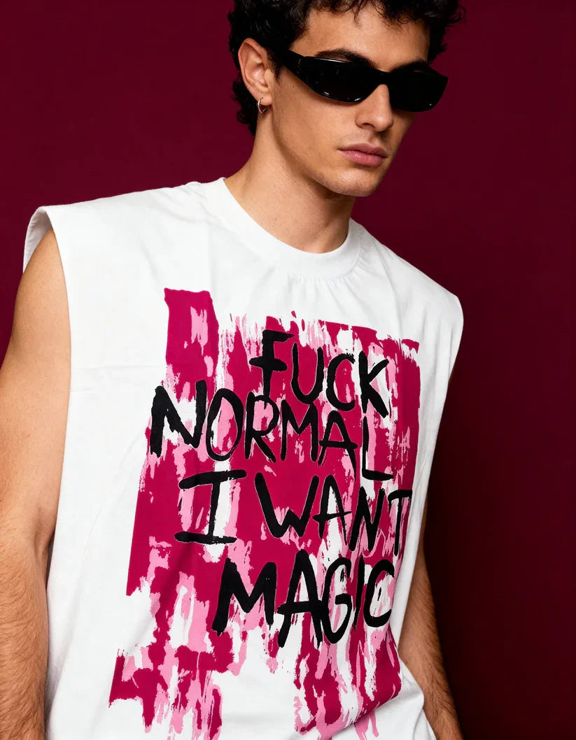 Oversized Magic Print Cotton Tank