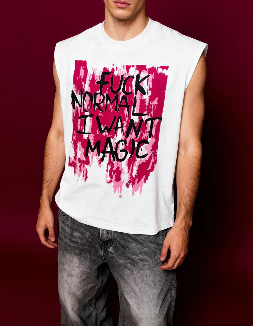 Oversized Magic Print Cotton Tank