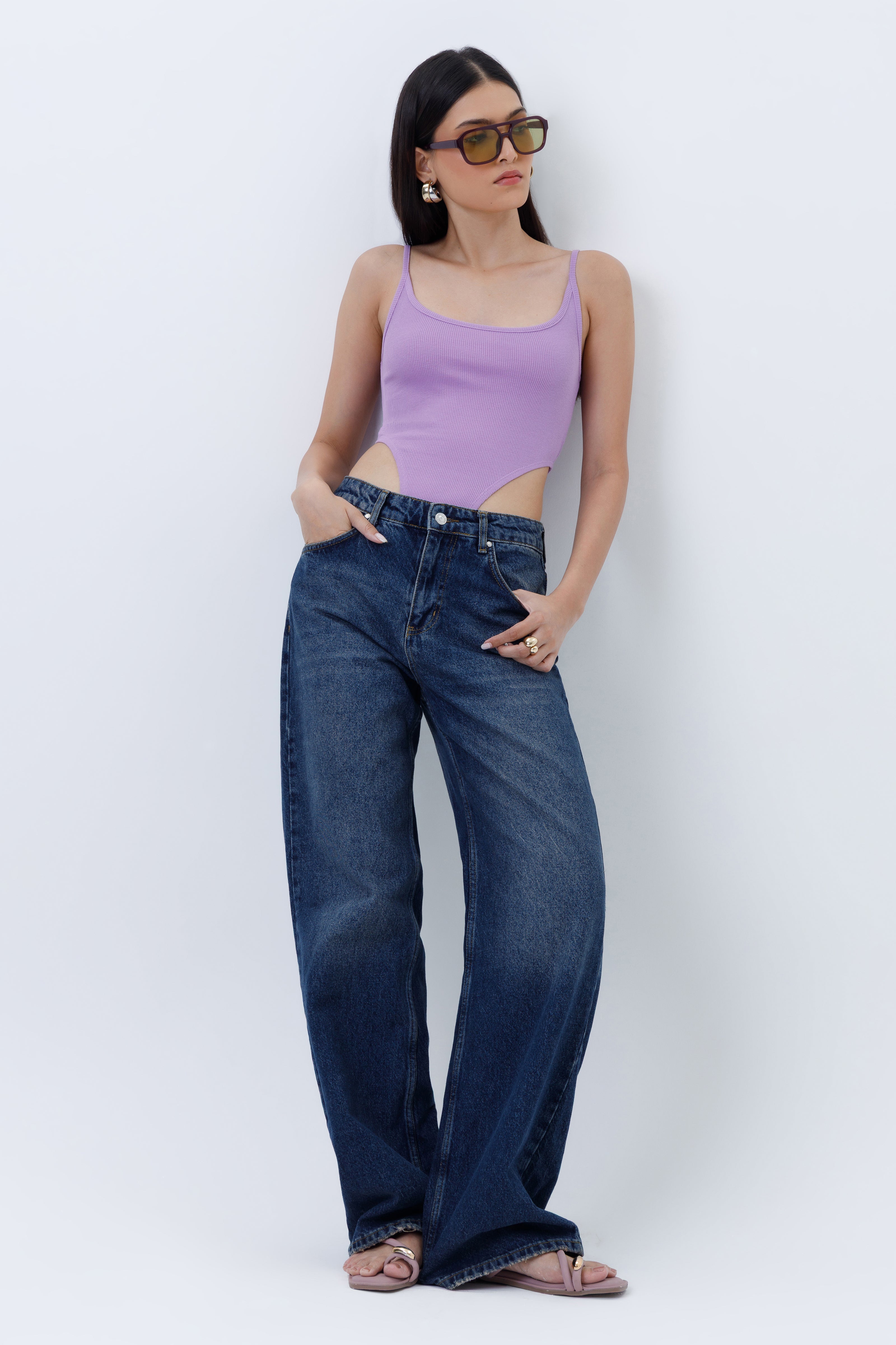 Ribbed High Cut Bodysuit