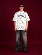 White Brushstroke Drip Oversized Tshirt