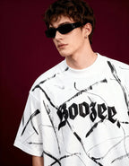 White Brushstroke Drip Oversized Tshirt