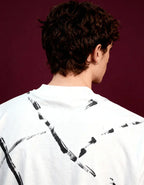 White Brushstroke Drip Oversized Tshirt