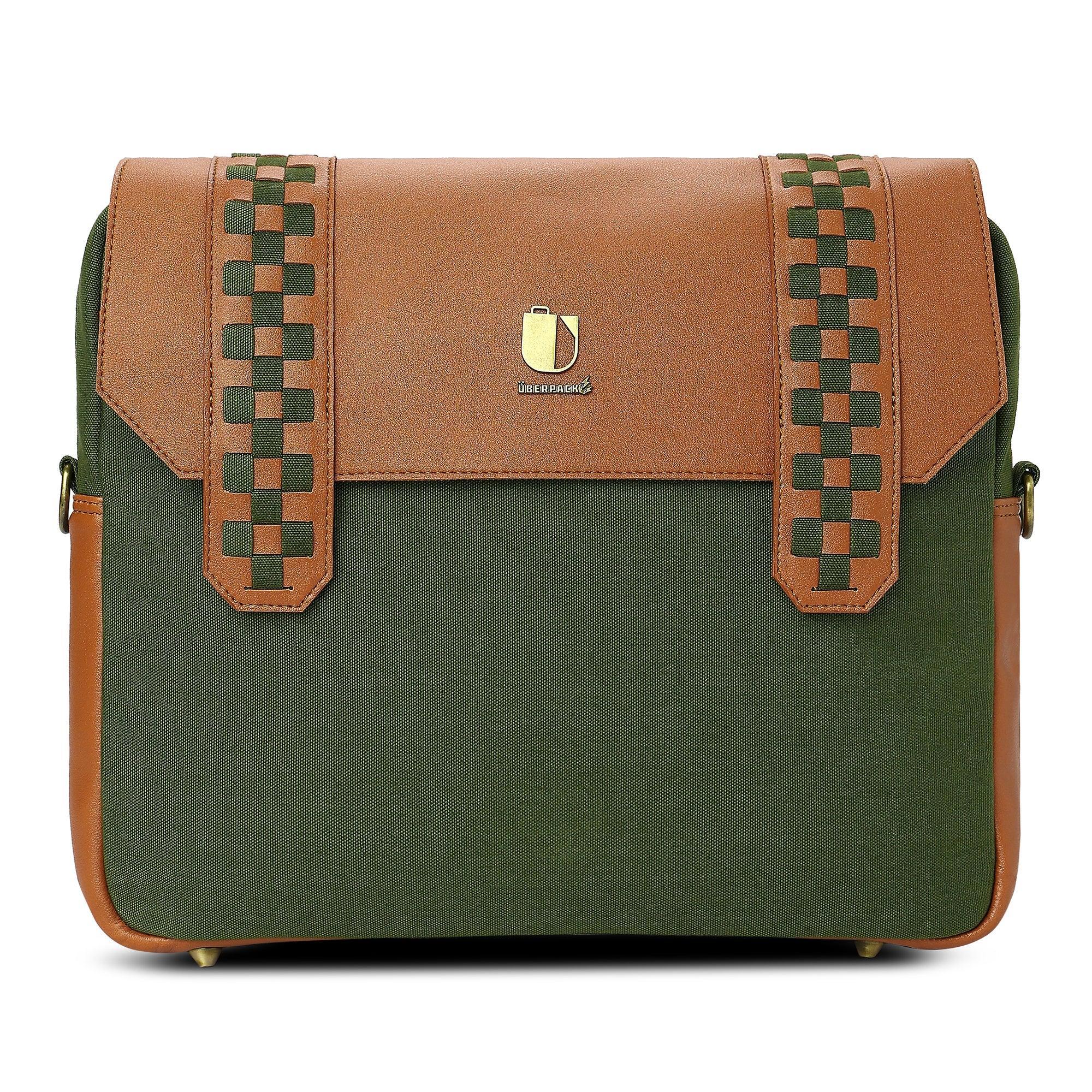 Soul Weave - Olive Green Meadow | Laptop Bag / Messenger Bag
