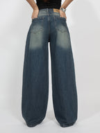 Oxford Blue Washed Wide Leg Jeans Stylish Wodrobe