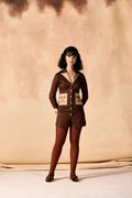 Vintage Lock and Key Embroidered Shirtdress