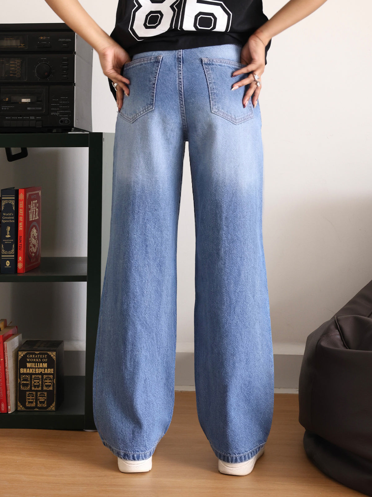 Frost Blue Washed Straight Fit Jeans