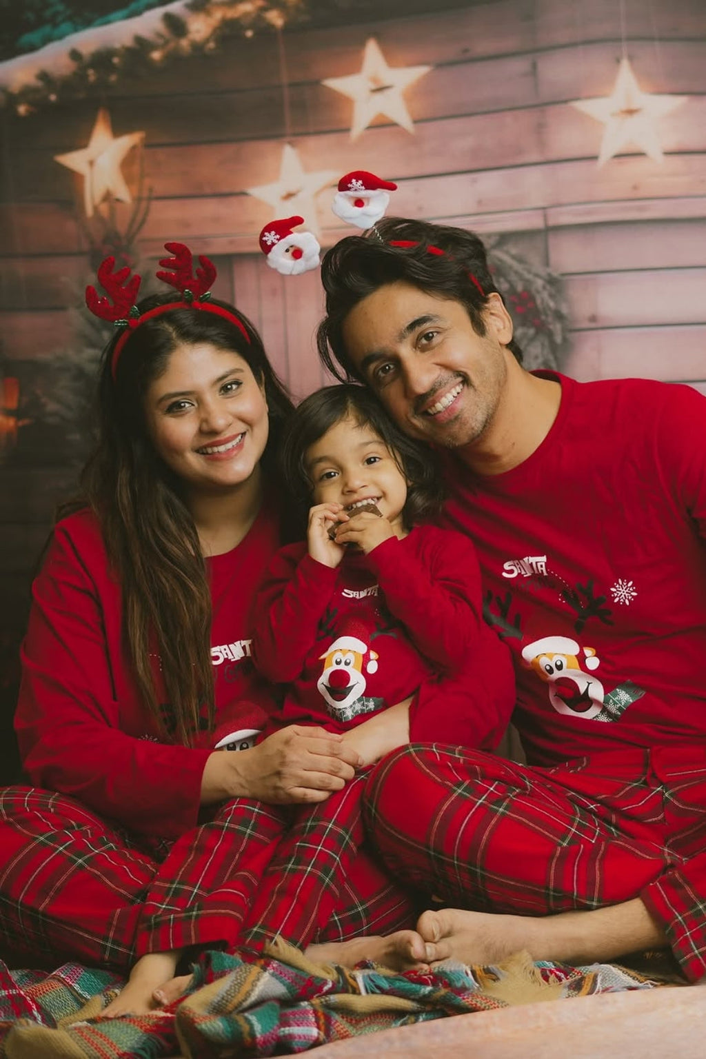 Red Nose Reindeer Pajama Set for Family Nap Chief