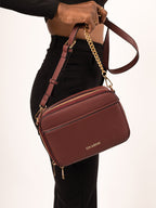 Boxed & Bold Wine Sling Bag Charme