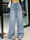 Wispy Blue Washed Wide Leg Jeans Stylish Wodrobe