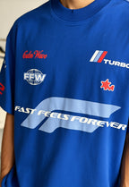 Fast Feel Blue Heavyweight Oversized T-Shirt