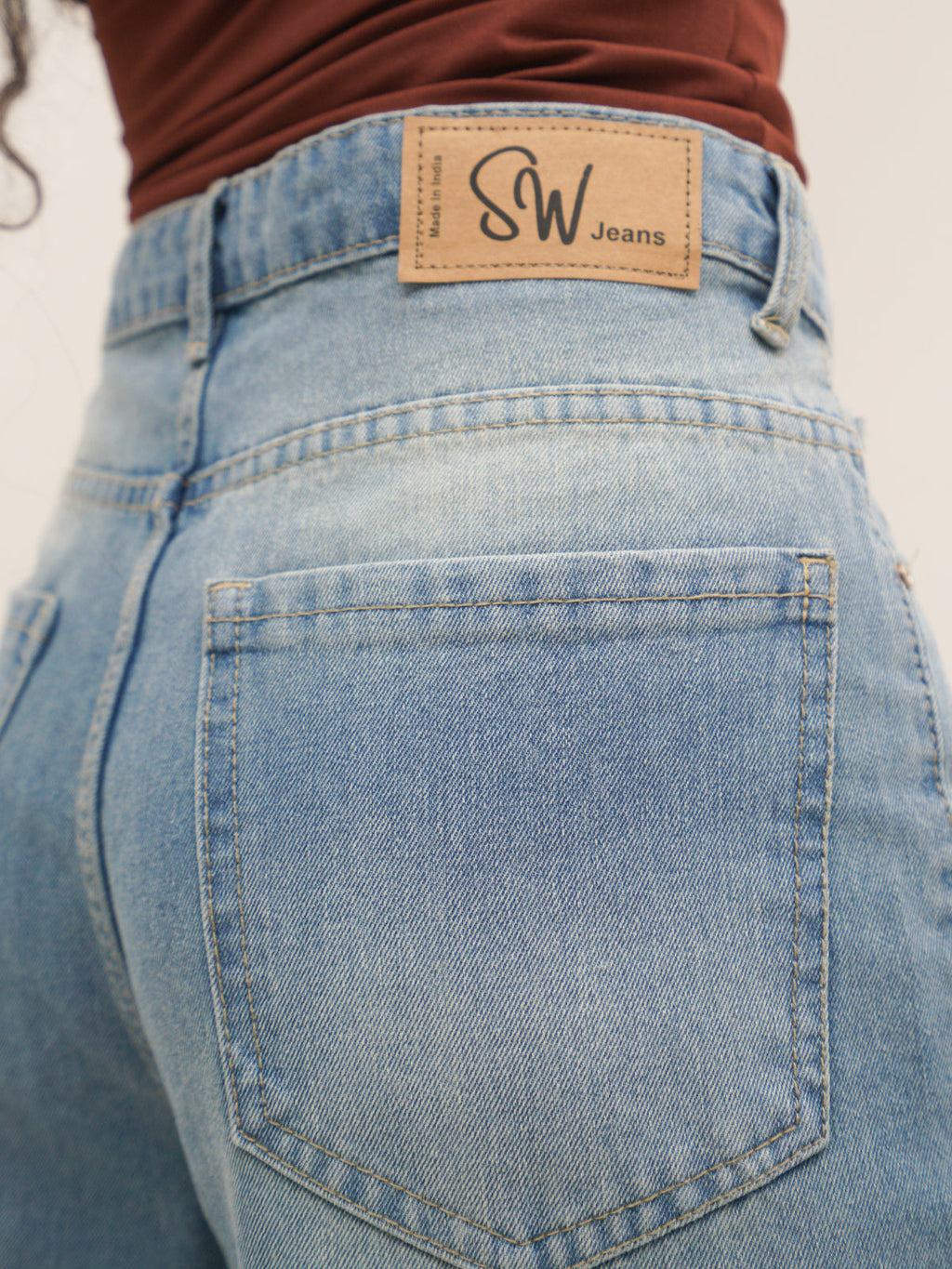 Faded Blue Washed Ultra Wide Leg Jeans Stylish Wodrobe