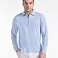 Mercerised Jacquard Full Sleeve Polo in Mykanos Blue