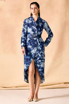 Tie and Dye Chambray Blazer Dress