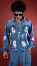 Blue Cloud Denim Men'S Jacket Rustlines