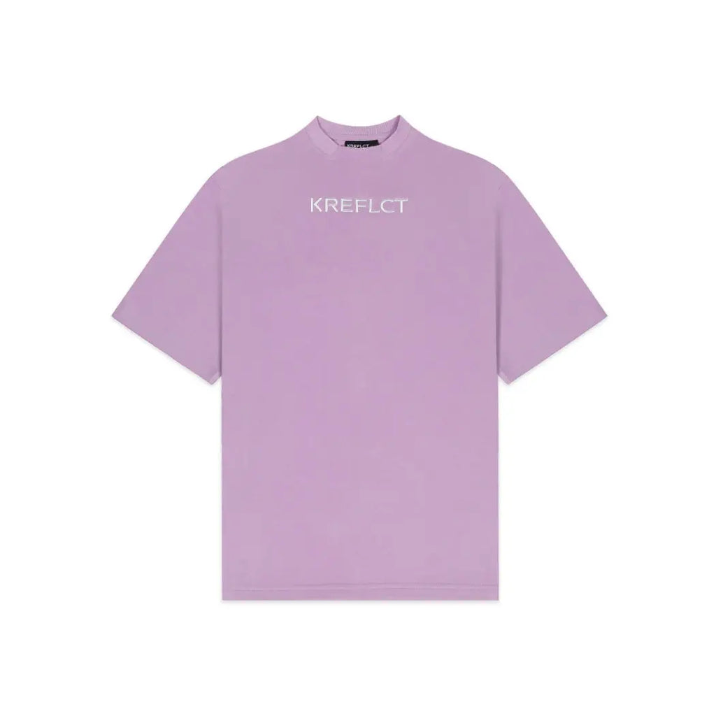 Unisex Round Neck Embroidered Lavender T-Shirt Kreflct