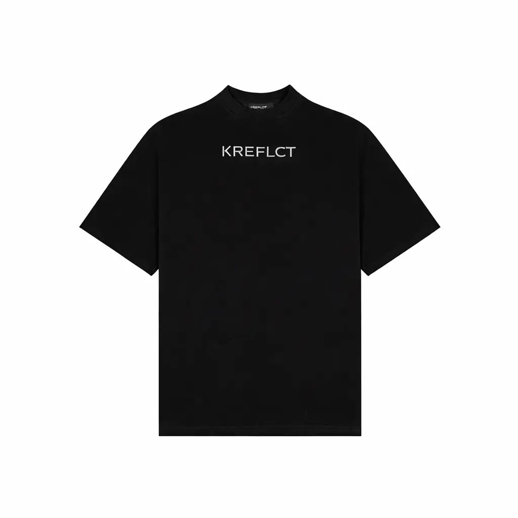 Unisex Round Neck Embroidered Black T-Shirt Kreflct