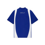 Unisex Embroidered Logo Blue & White Splits T-Shirt Kreflct