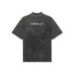 Unisex Round Neck Black Washed T-Shirt Kreflct