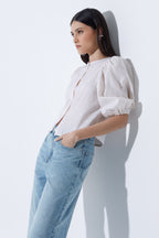 Linen-Blend Blouse