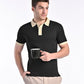 Smooth-Touch Contrast Polo in Gloss Black