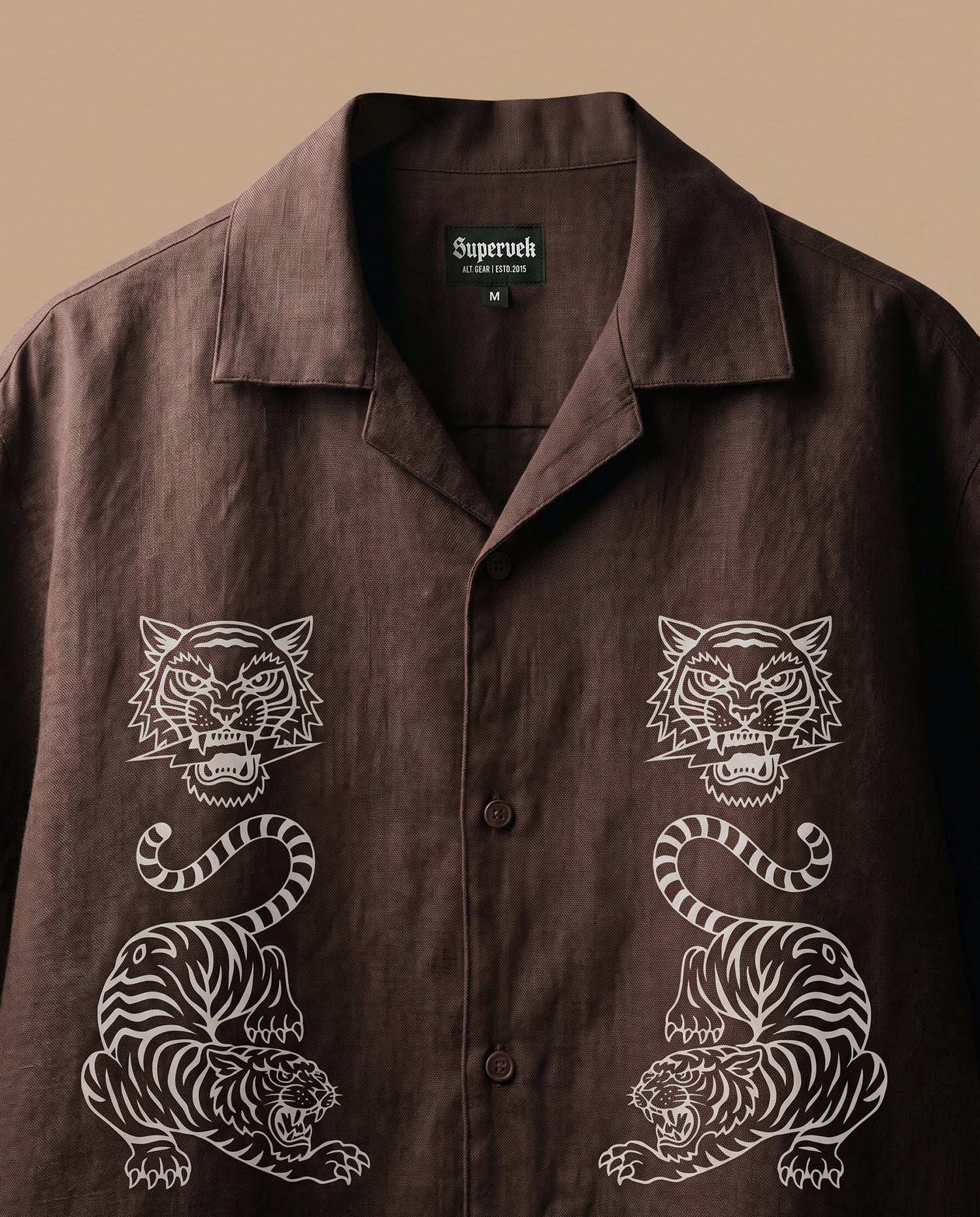 Brown Tiger Fury Resort Shirt