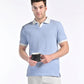 Mercerised Jacquard Polo in Mykonos Blue