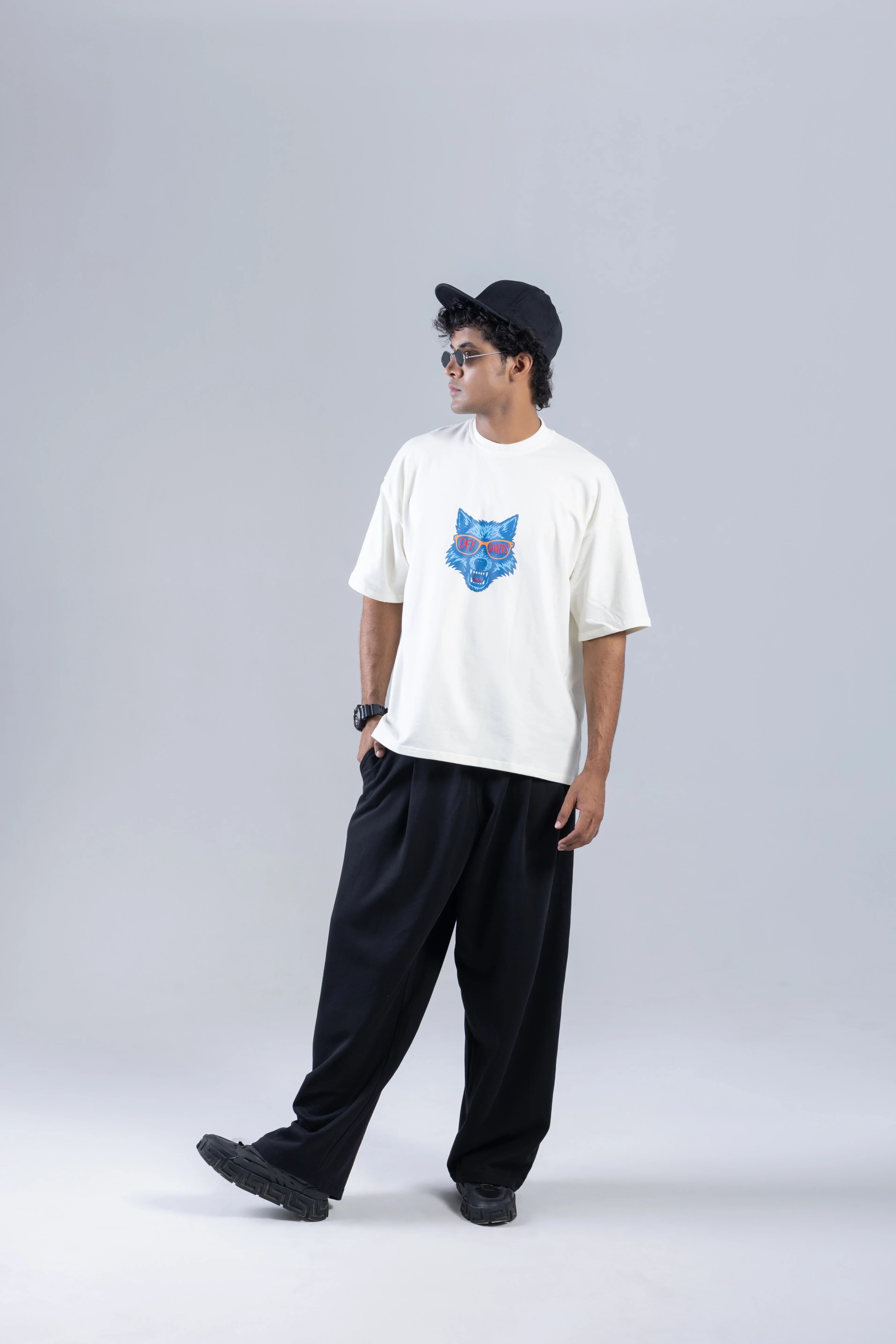 "Caught You Looking" Printed White T-Shirt