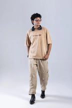 “Wanderlust” Round Neck Beige T-shirt Off Sinners