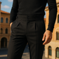 Jet Black Italian Pants Tailored Fit - Adam Spirit