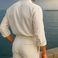 Greek White Linen Gurkha Pants Tailored Fit - Adam Spirit