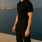 Raven Black Double-Pleated Trousers High-Waist Tapered Fit - Adam Spirit