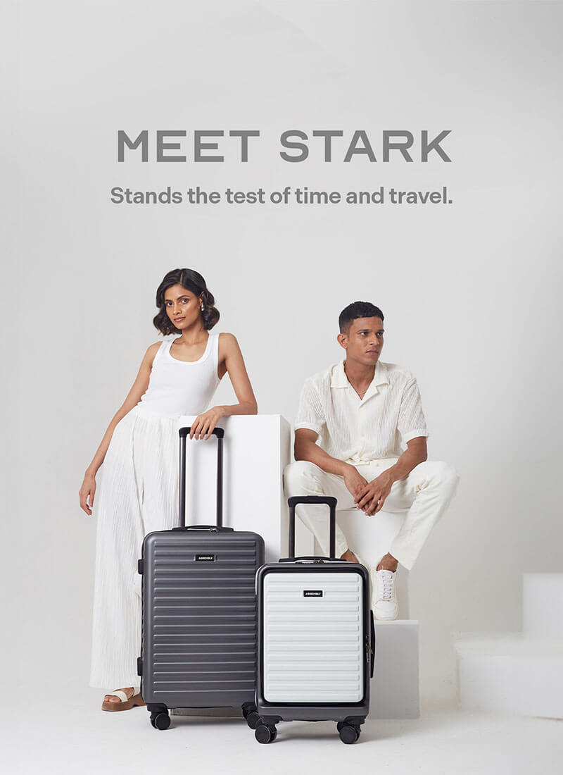 StarkPro Combo | Grey/White | CabinPro+Medium Hard Luggage