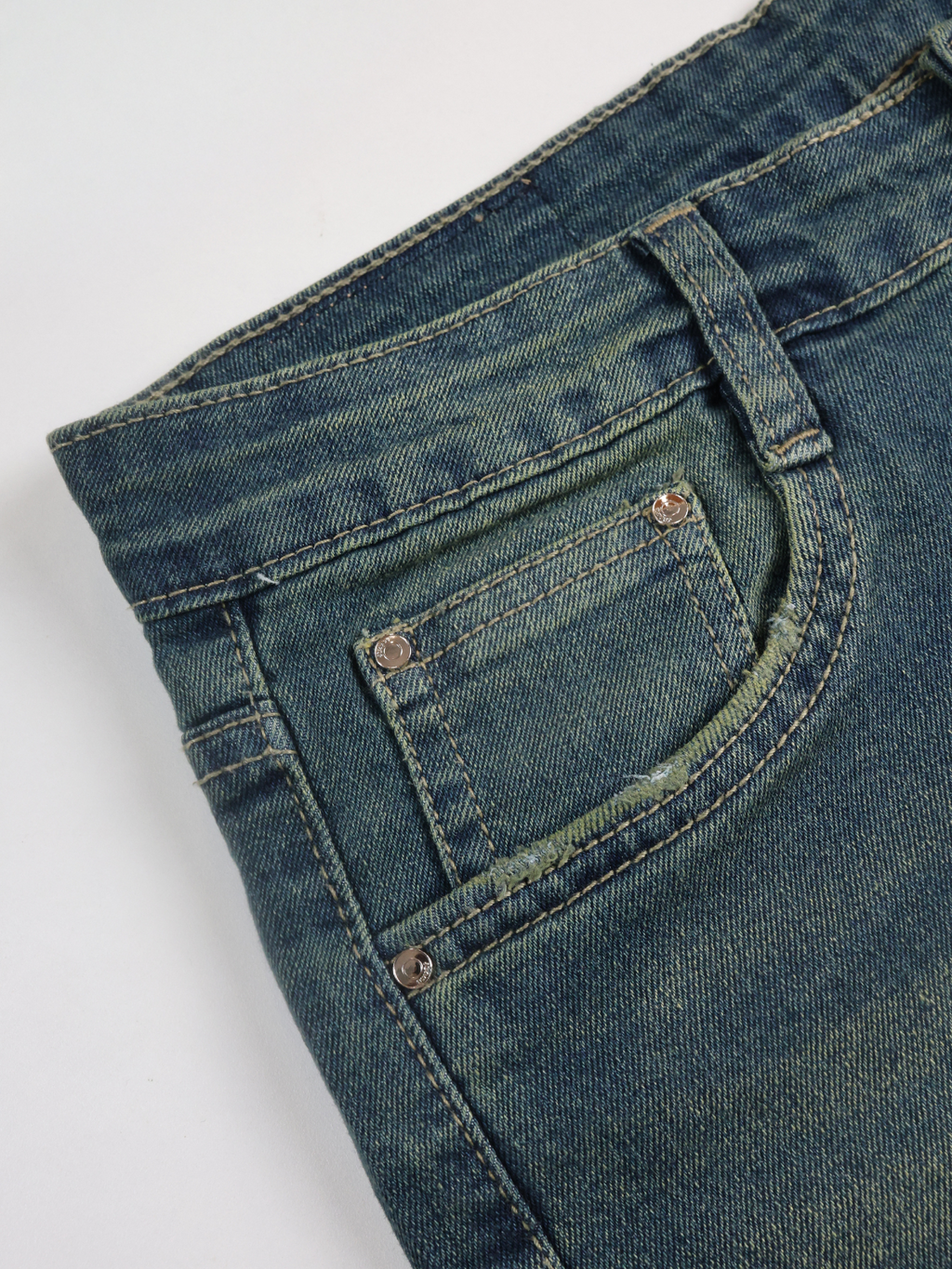 Celestial Green Tinted Y2K Bootcut Jeans Stylish Wodrobe