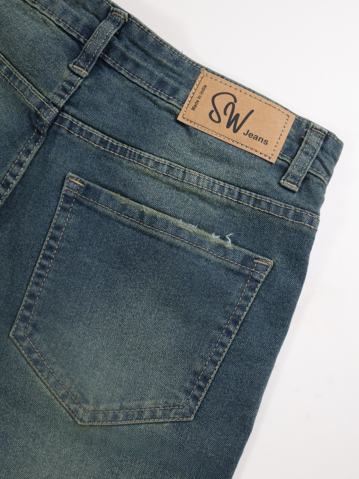 Celestial Green Tinted Y2K Bootcut Jeans Stylish Wodrobe
