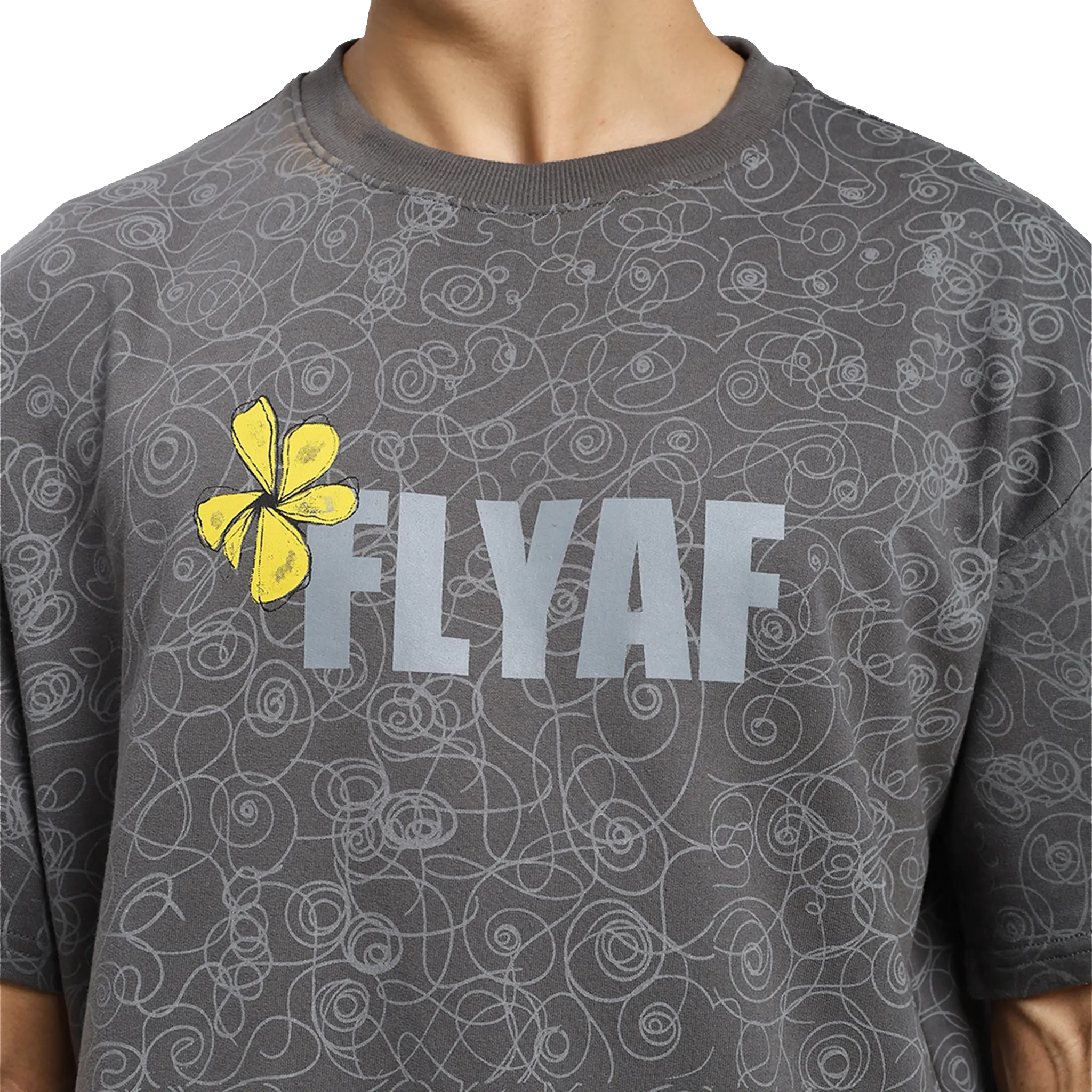 Soul Art Printed Grey T-Shirt FLYAF