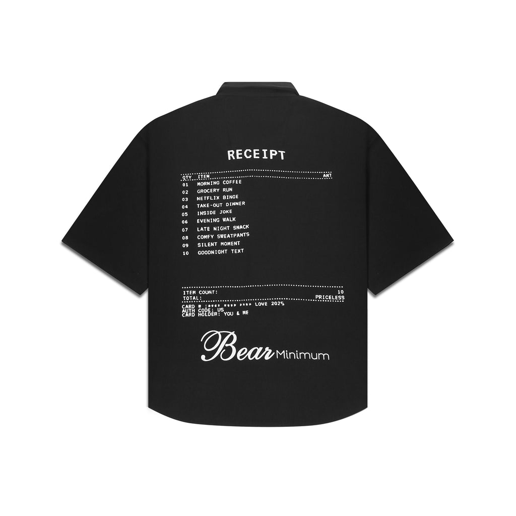 Men's Free Kisses Printed Black Shirt Bear Minimum