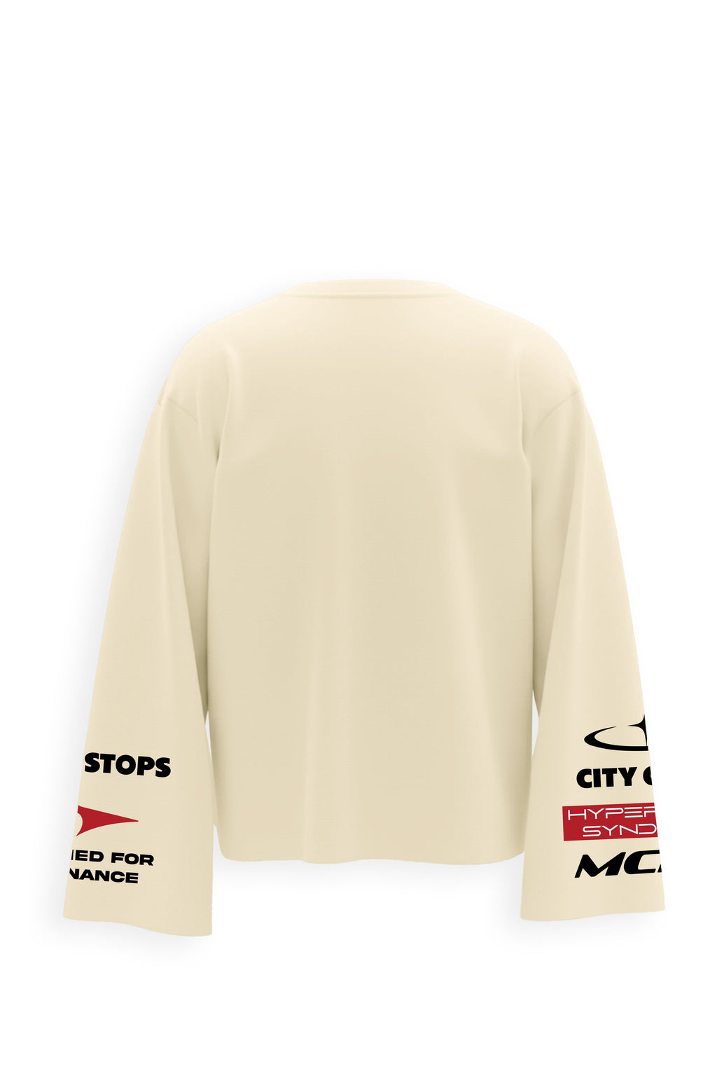 Crossline Printed Oversized White Sweatshirt Main Character