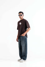 God's Plan Printed Oversized Brown T-Shirt Main Character