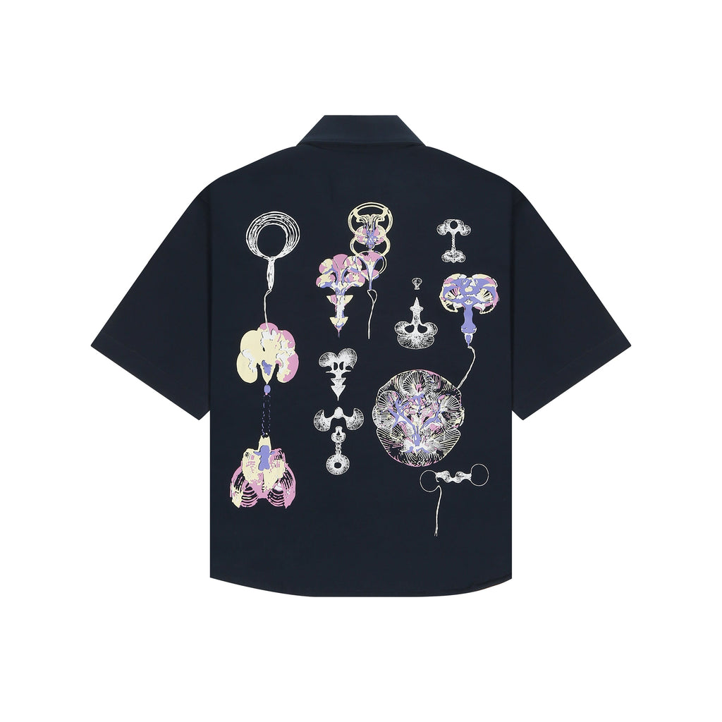 Men's Psyche Surge Printed Midnight Blue Shirt Bear Minimum