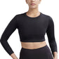 Cropped Active Tee (Carbon Black)