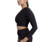 Cropped Active Tee (Carbon Black)