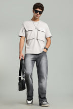 Grey Flared Jeans